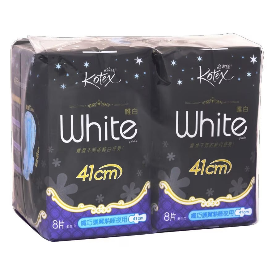 KOTEX 高潔絲唯白纖巧護翼 熟睡夜用 8片x2’S